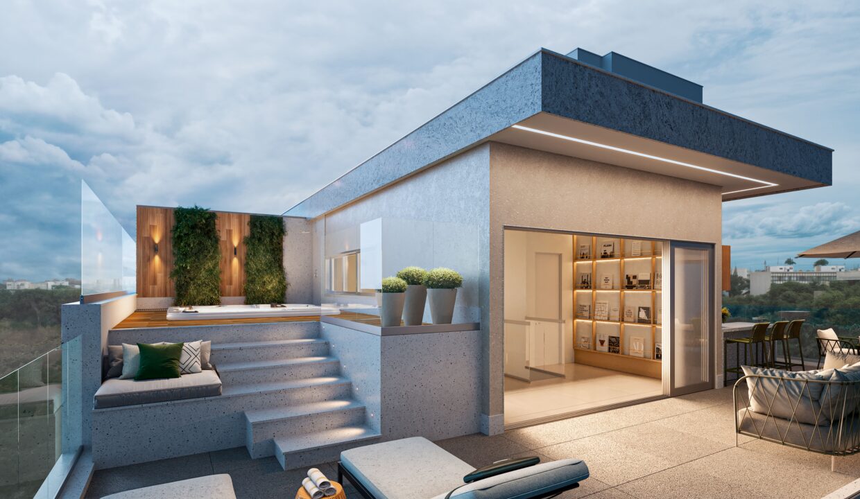 UNIDADE DE MEIO PAVIMENTO PERSPECTIVA DECK SPA